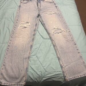 Aeropostale Light Blue High-Rise Distressed Jeans